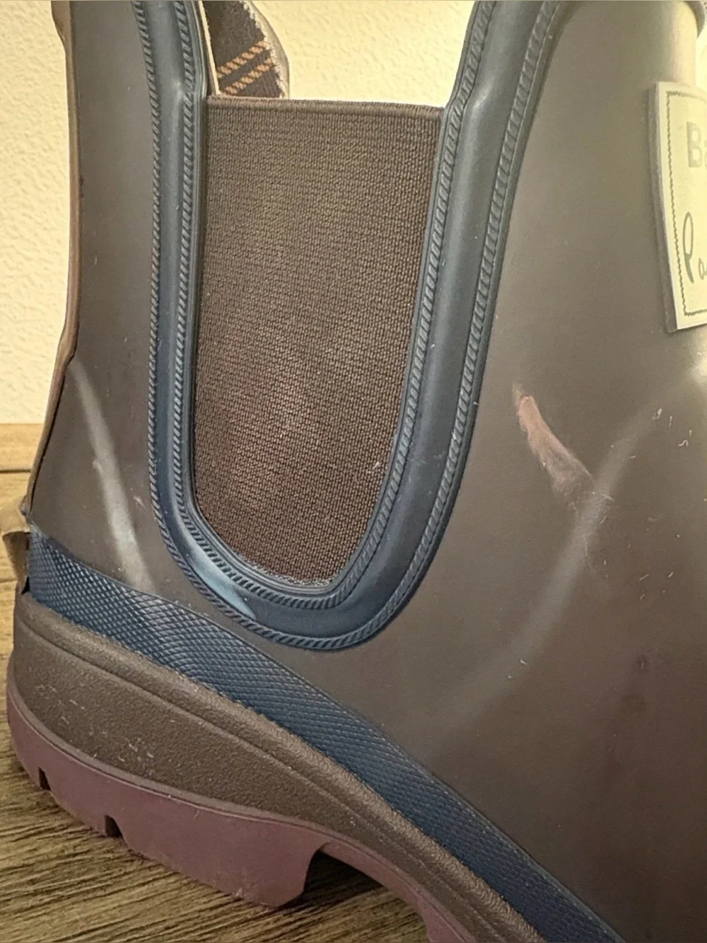 NEW [Barbour] x Paul Smith Rustic Ankle Wellingtons Chelsea Rain Boots Men’s 7